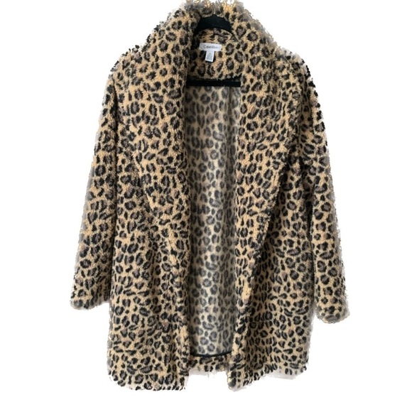 Calvin Klein Jackets & Blazers - Calvin Klein Leopard Open Front Cardigan Coat